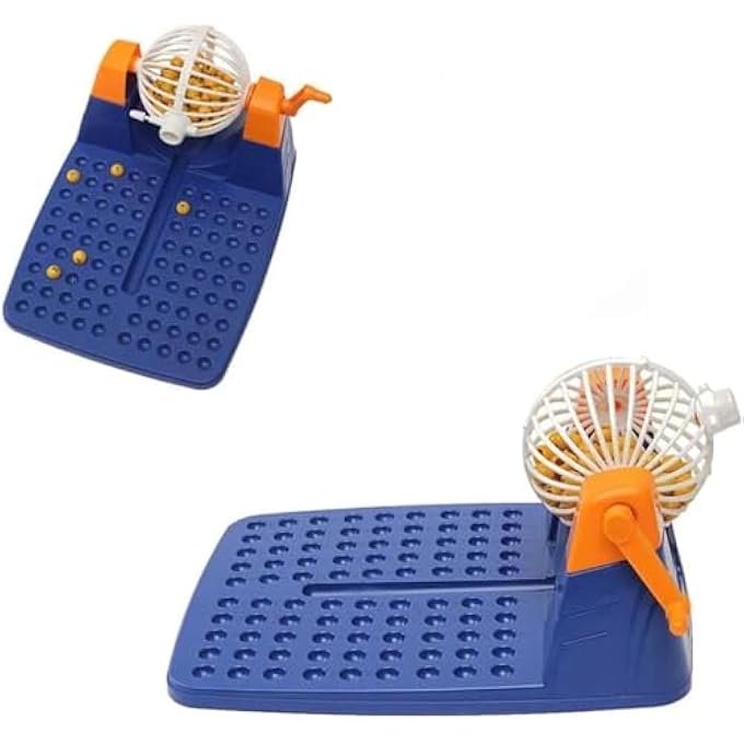 rayihni BINGO GAME FOR KIDS, BINGO MACHINE RAFFLE INDOOR FAMILY TOYS AND GAMES, FUN PLAYING BOARD GAME WITH ROTATING CAGE, 75 BALLS, 48 CARDS & MASTER BOARD  AGES 5+ - Image 3